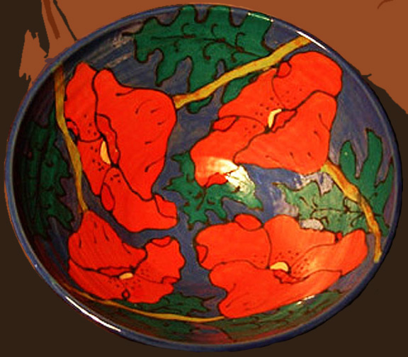 Red Poppies bowl